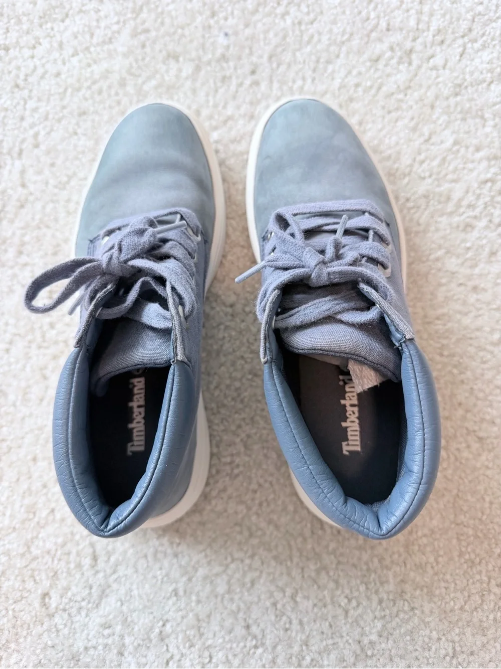 Timberland Bria Platform Sneakers Womens 6.5 Blue Leather Lace Up Casual Shoes